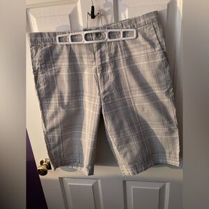 Calvin Klein Light Gray Plaid Men's Shorts